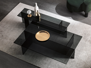 SESTANTE - Rectangular glass coffee table by Tonelli Design - view 2